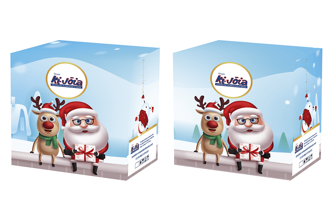 Arte para Embalagem de Cesta de Natal