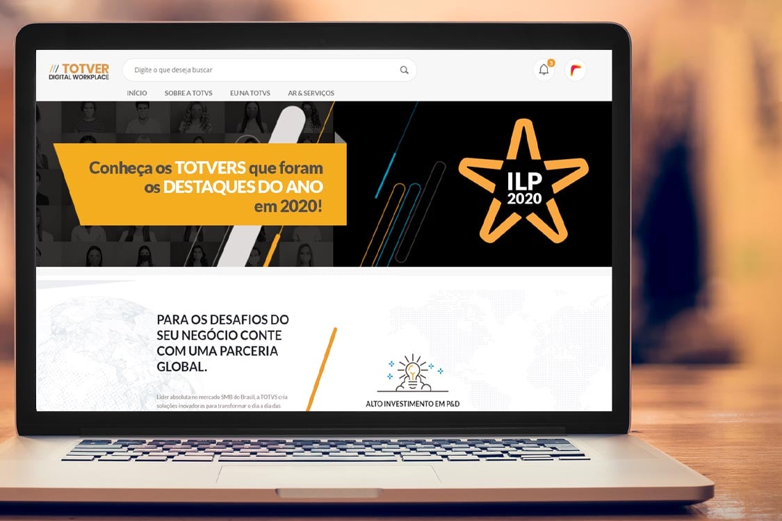 Personalização de intranet com KV da campanha ILP 2020.