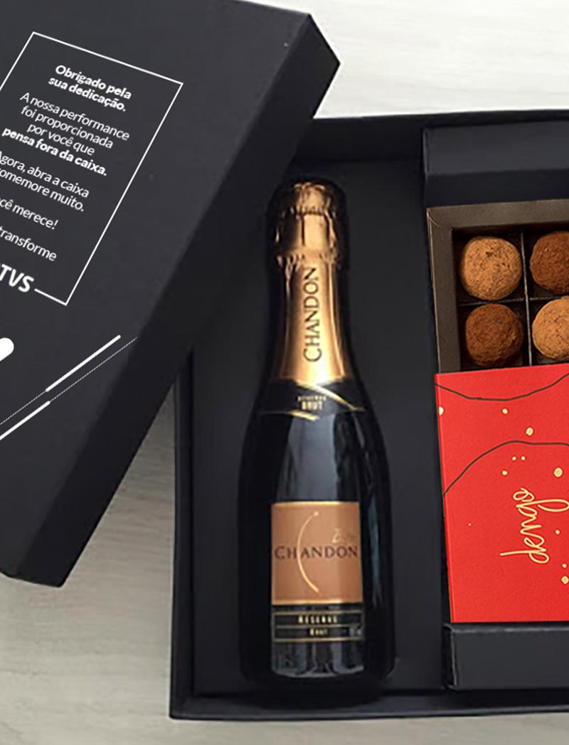 Caixa personalizada e premiação