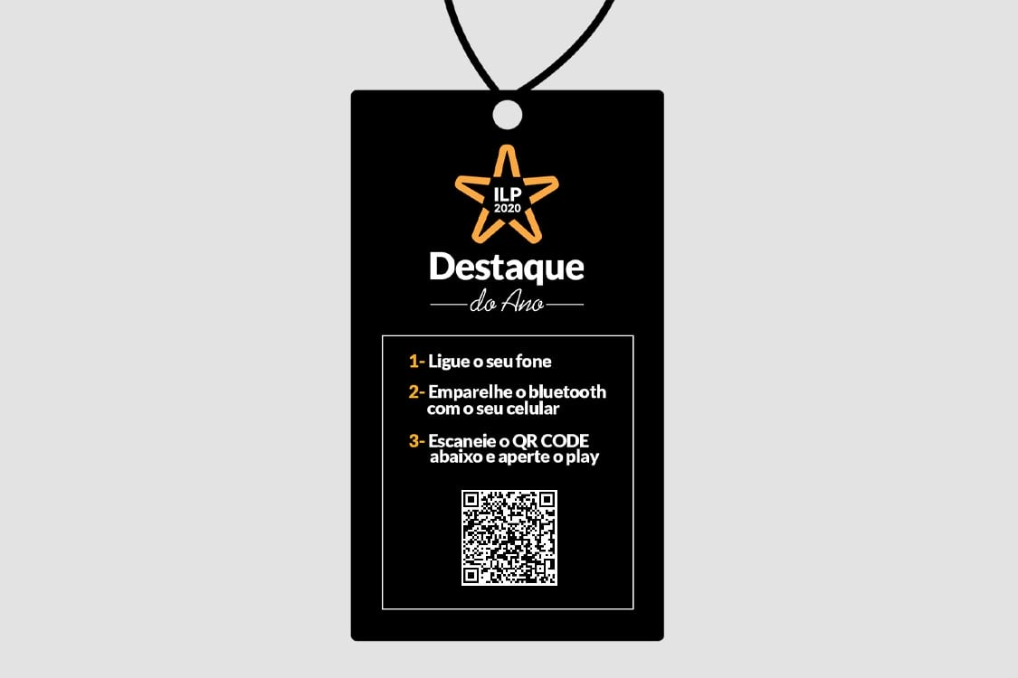 Tag personalizada com o KV da campanha ILP 2020 + direcionamento para landing page através de QR Code.